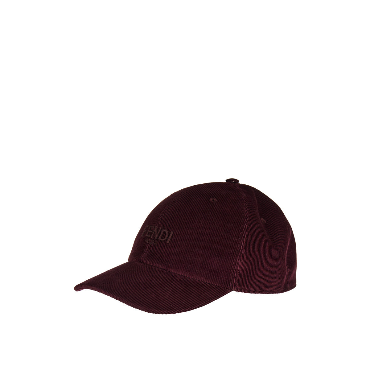 casquette de baseball Fendi en velours côtelé bordeaux