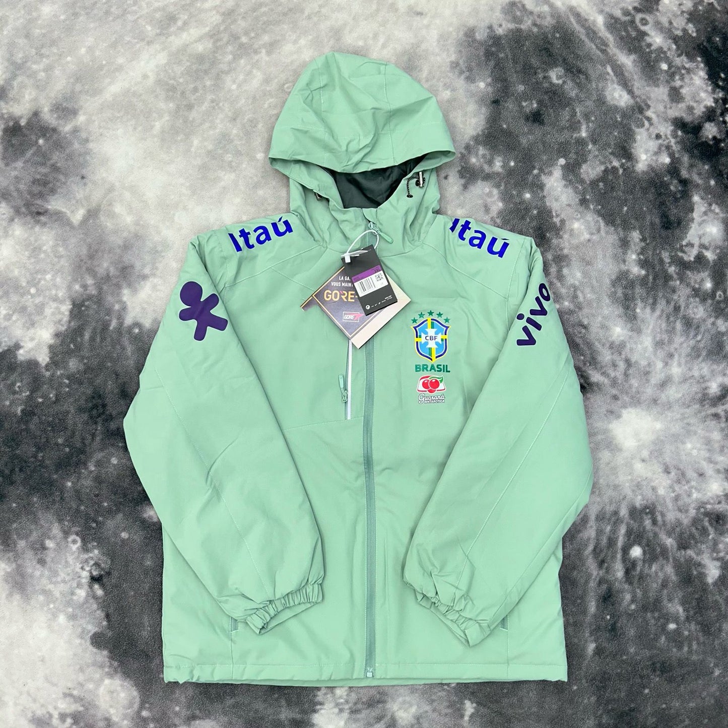 Brazilian team Neymar's windproof waterproof men's and women's fleece thin sports winter jacket with hood