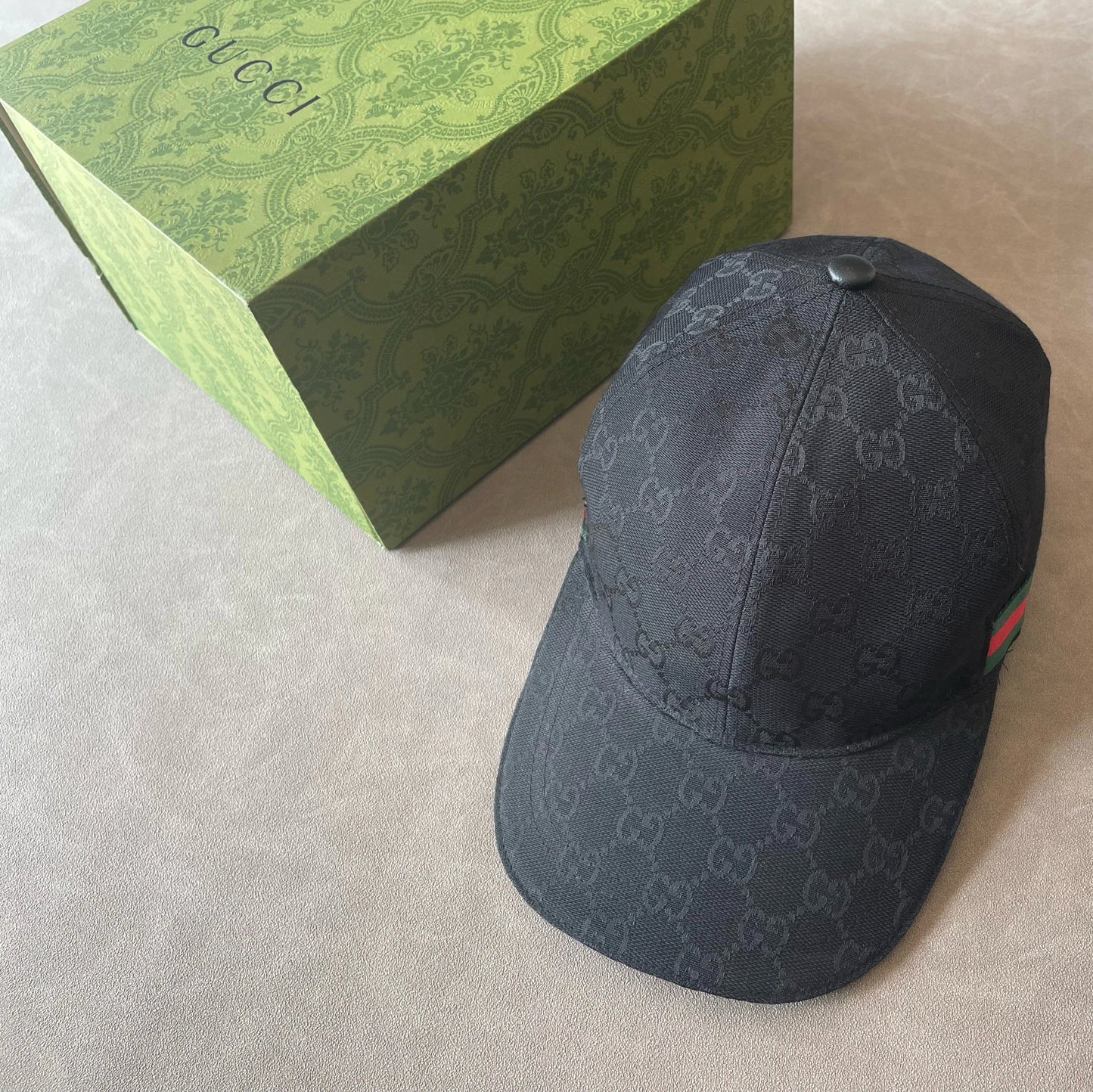 G brand double G print baseball cap men's black style