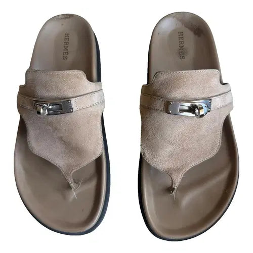 Sandale Empire Hermès Beige/Naturel