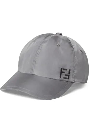 casquette de baseball Fendi en nylon déperlant gris