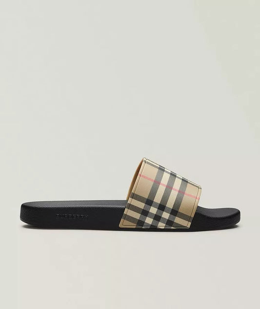 Burberry Check Slides Archive Beige