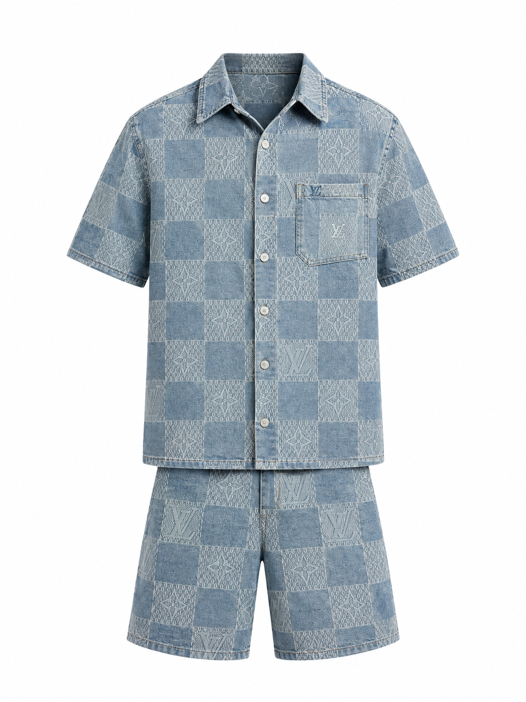 ensemble Louis Vuitton coordonné en twill de soie