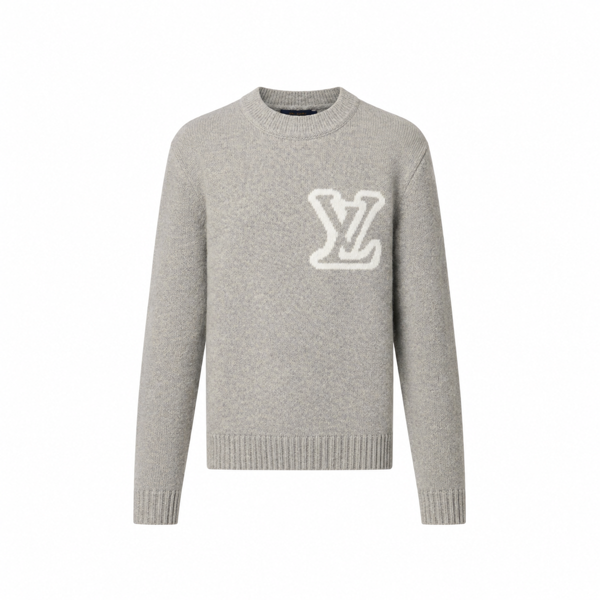 Louis Vuitton pull à col rond LV Intarsia gris
