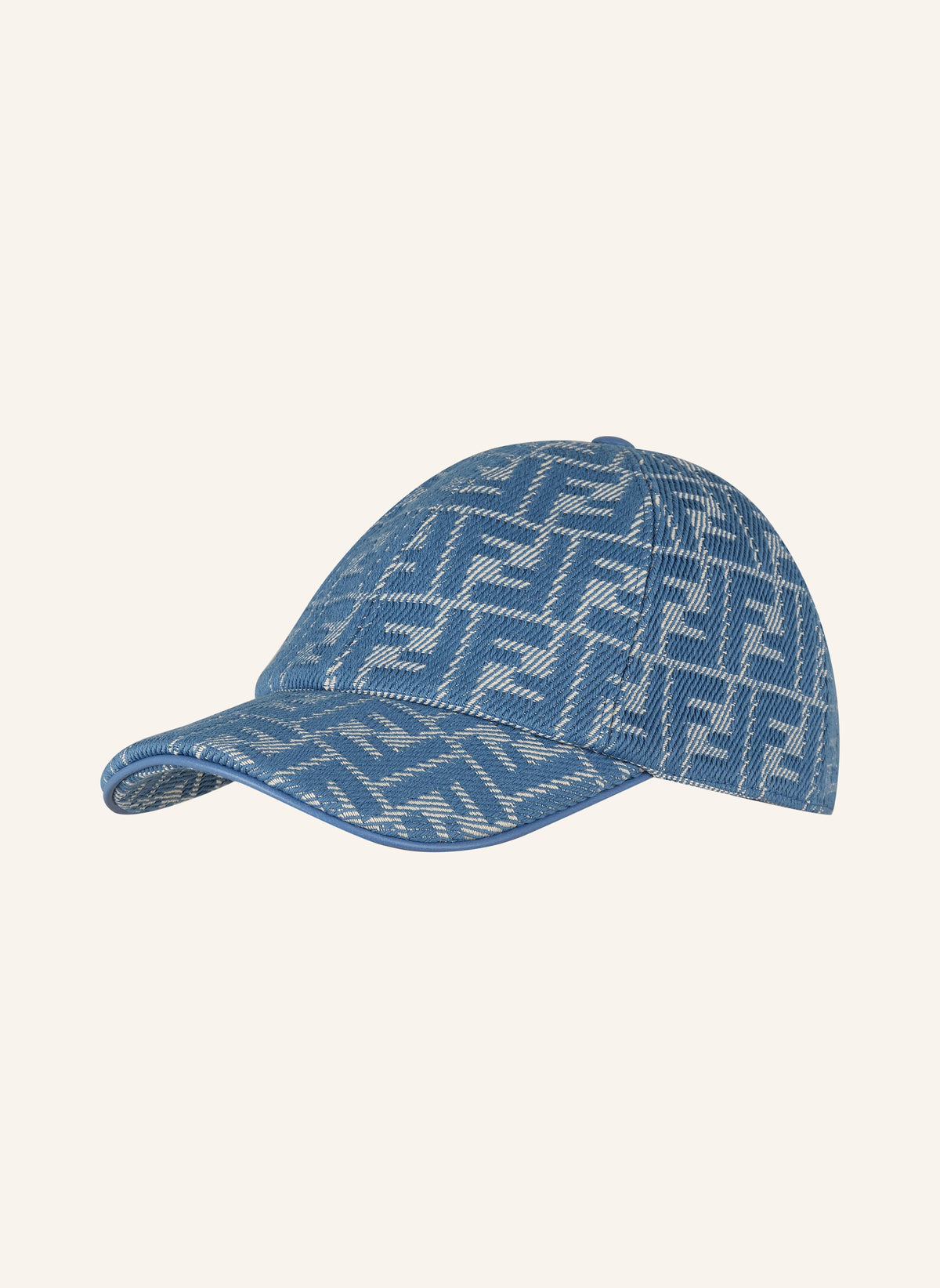 casquette de baseball Fendi en denim bleu à motif jacquard FF
