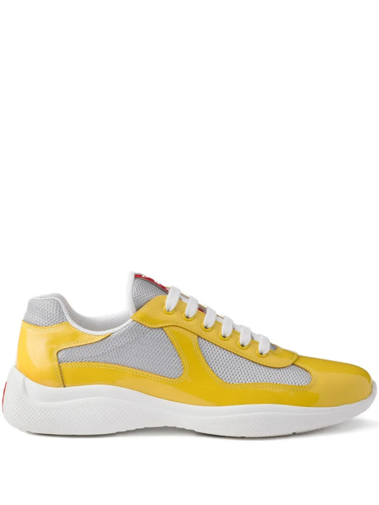 Prada America's Cup en cuir verni et tissu technique Yellow/Silver