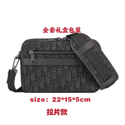 New Men's Postman Carrying Double Zipper Camera Bag Vintage Canvas Jacquard Embroidered Shoulder Bag Crossbody Bag