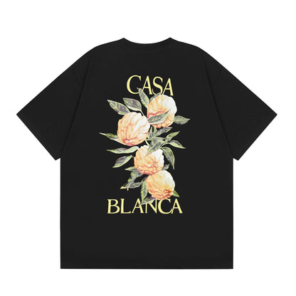 New Casa Casablanca Short Sleeve Correct Edition Ins European and American Niche Trendy Brand Cotton Casual High Street European and American T-shirt