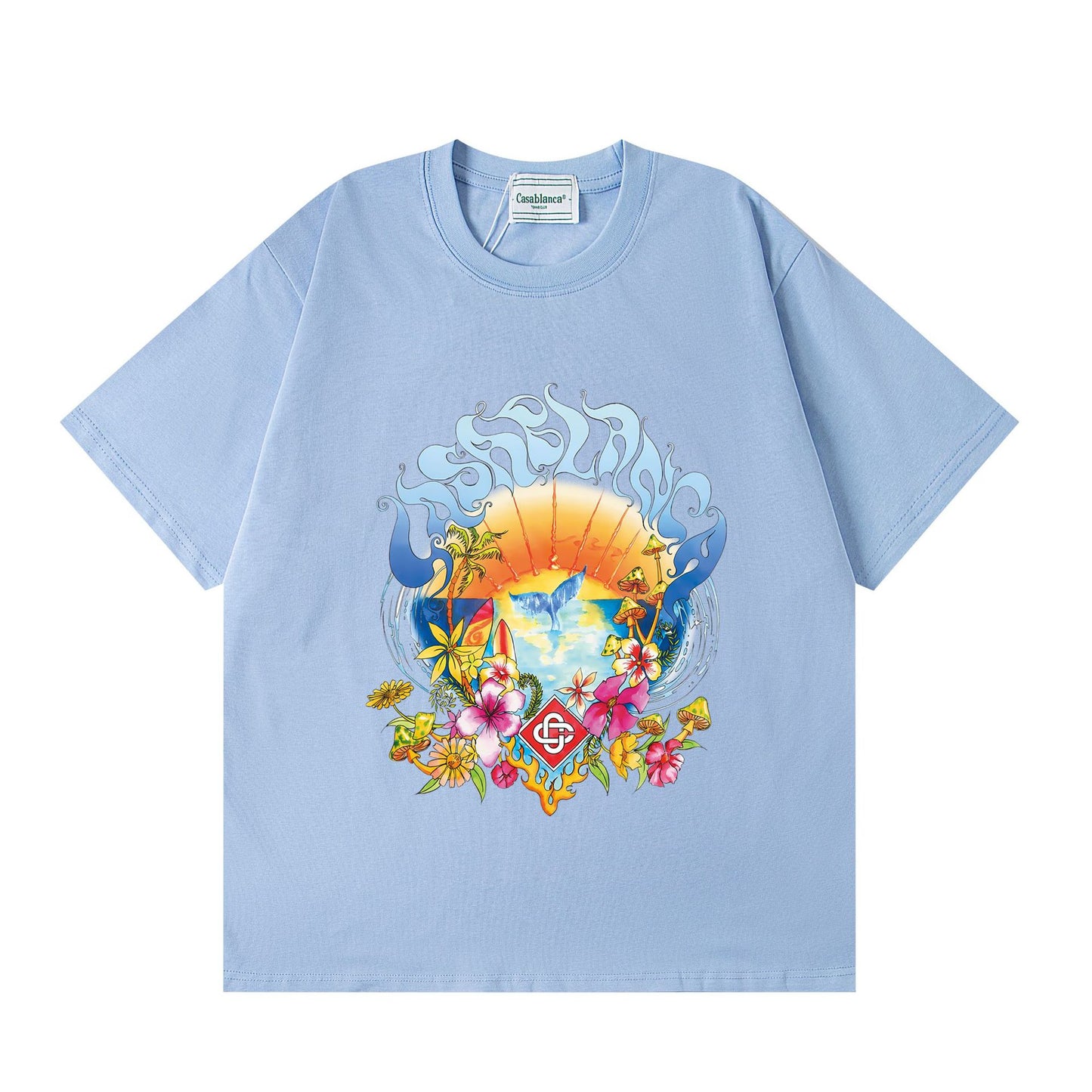 Casa American fashion brand online auction short sleeve men's couple ins summer super hot T-shirt women's top short sleeve loose European version