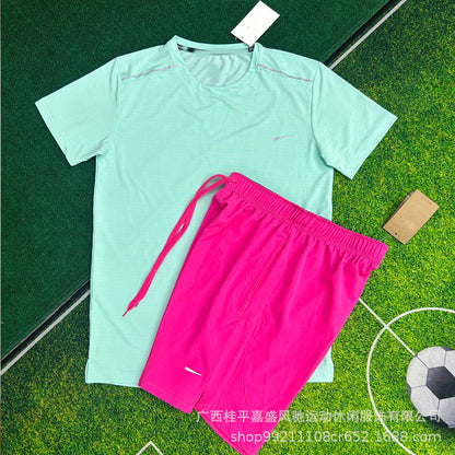 Wholesale shorts men's breathable woven sports cropped pants sports student track and field training running fitness quick-drying suit men