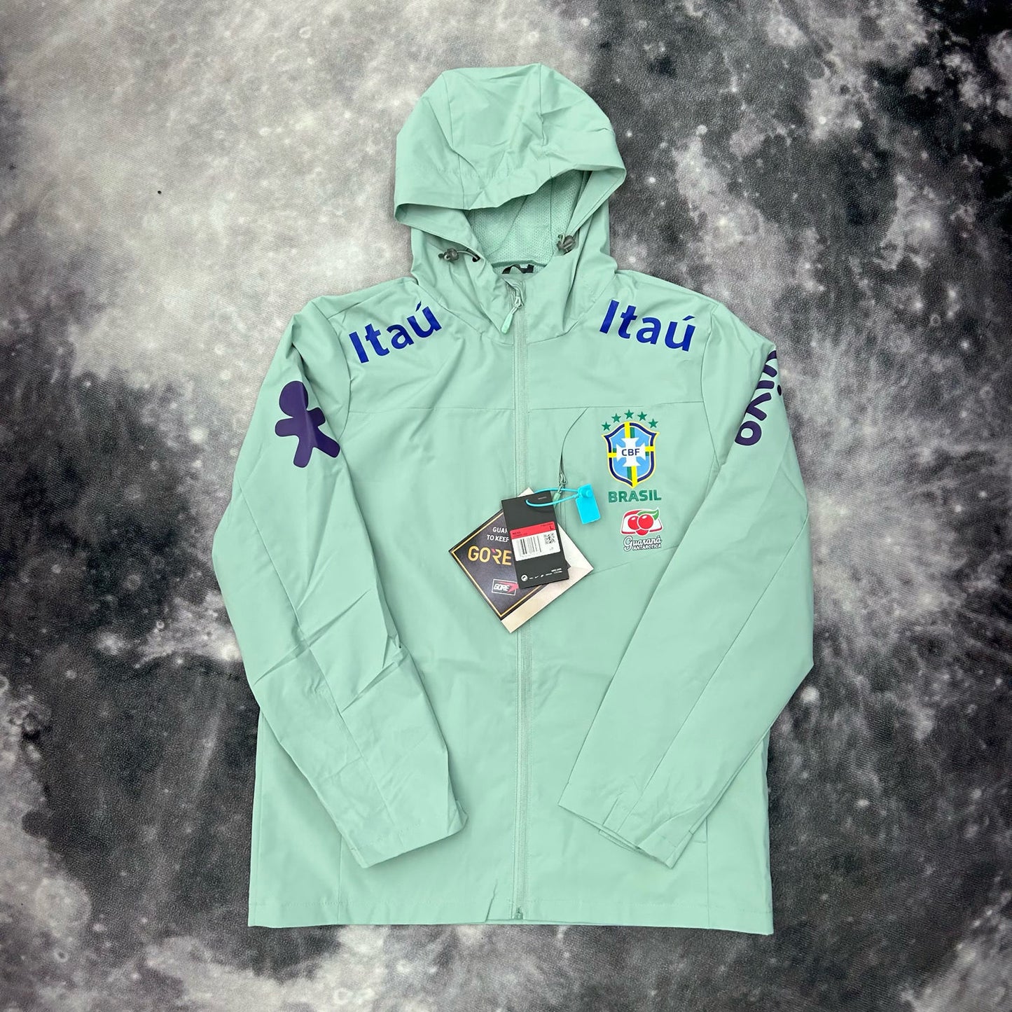 Brazilian team Neymar's windproof waterproof men's and women's fleece thin sports winter jacket with hood