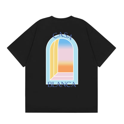 New Casa Casablanca Short Sleeve Correct Edition Ins European and American Niche Trendy Brand Cotton Casual High Street European and American T-shirt