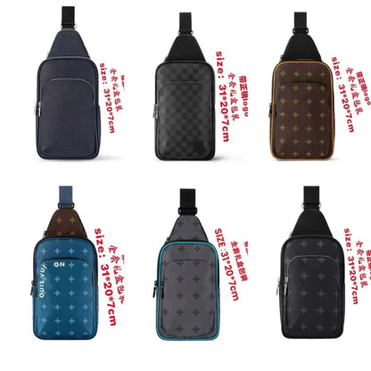 New Men's Chest Bag, Classic Plaid Bag, Shoulder Bag, Crossbody Bag, Fashion Chest Bag, Trend Men's Bag, Large Capacity Chest Bag