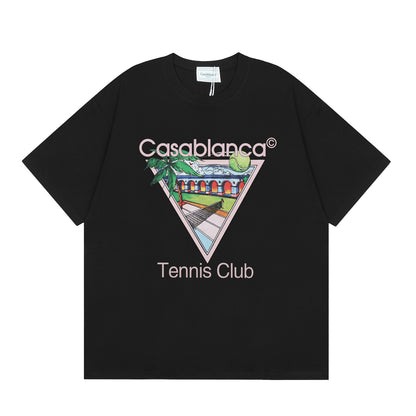 New Casa Casablanca Short Sleeve Correct Edition Ins European and American Niche Trendy Brand Cotton Casual High Street European and American T-shirt