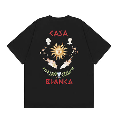 New Casa Casablanca Short Sleeve Correct Edition Ins European and American Niche Trendy Brand Cotton Casual High Street European and American T-shirt