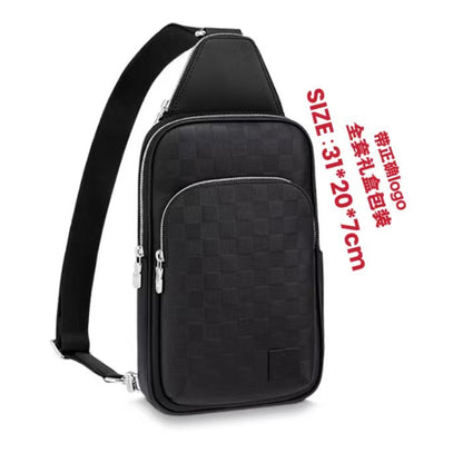 New Men's Chest Bag, Classic Plaid Bag, Shoulder Bag, Crossbody Bag, Fashion Chest Bag, Trend Men's Bag, Large Capacity Chest Bag