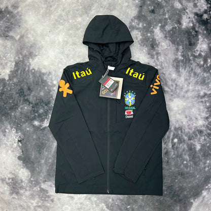 Brazilian team Neymar's windproof waterproof men's and women's fleece thin sports winter jacket with hood