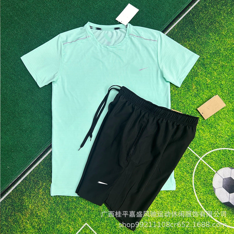 Wholesale shorts men's breathable woven sports cropped pants sports student track and field training running fitness quick-drying suit men