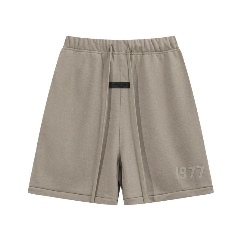 European and American trendy brand 25SS silicone letter logo casual shorts summer loose cropped pants for men and women