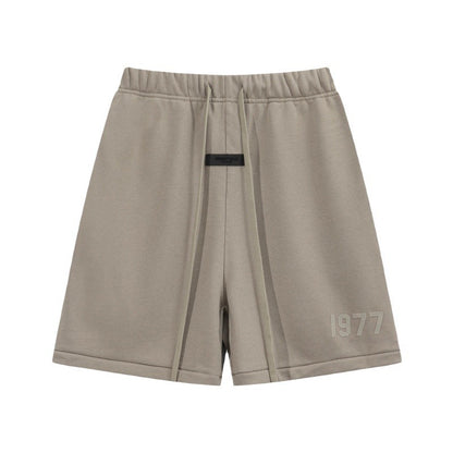 European and American trendy brand 25SS silicone letter logo casual shorts summer loose cropped pants for men and women