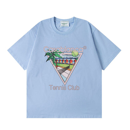 Casa American fashion brand online auction short sleeve men's couple ins summer super hot T-shirt women's top short sleeve loose European version