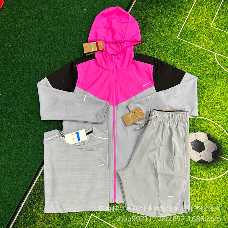 Wholesale shorts men's breathable woven sports cropped pants sports student track and field training running fitness quick-drying suit men