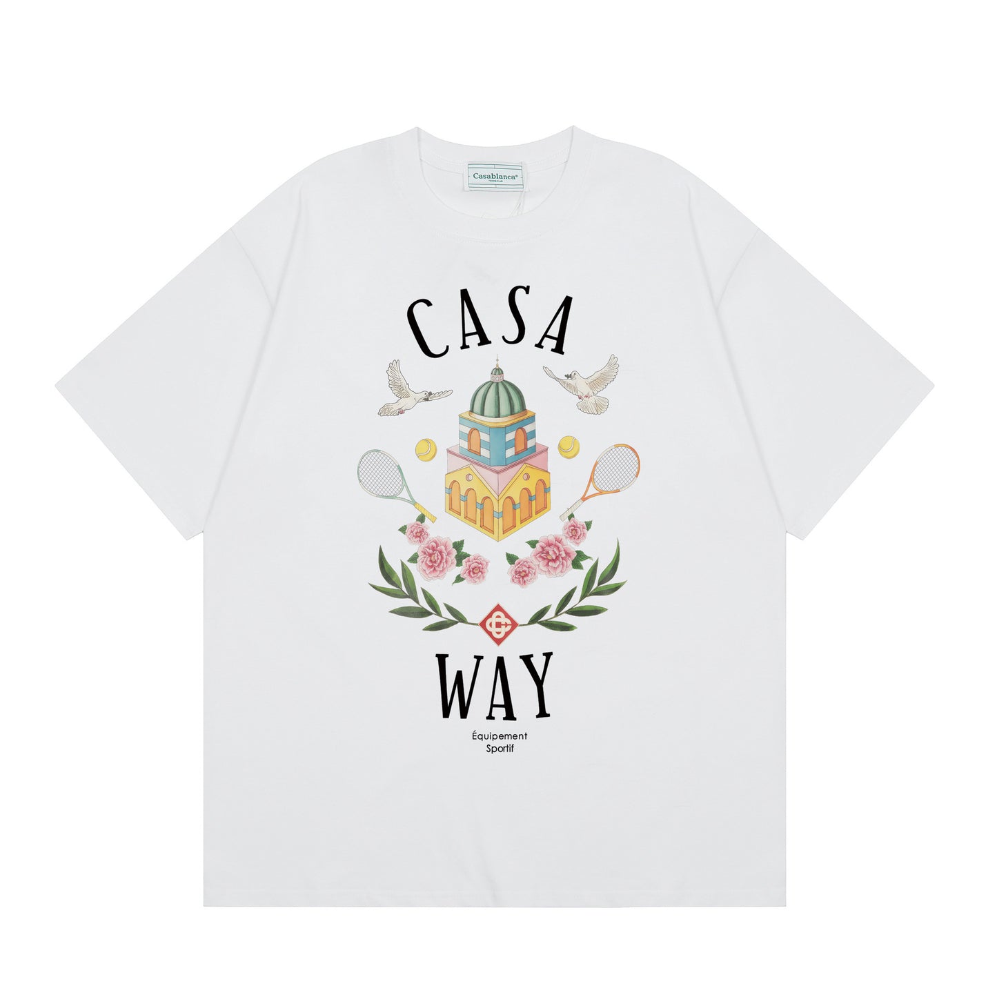 New Casa Casablanca Short Sleeve Correct Edition Ins European and American Niche Trendy Brand Cotton Casual High Street European and American T-shirt