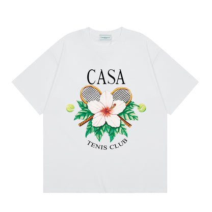 New Casa Casablanca Short Sleeve Correct Edition Ins European and American Niche Trendy Brand Cotton Casual High Street European and American T-shirt