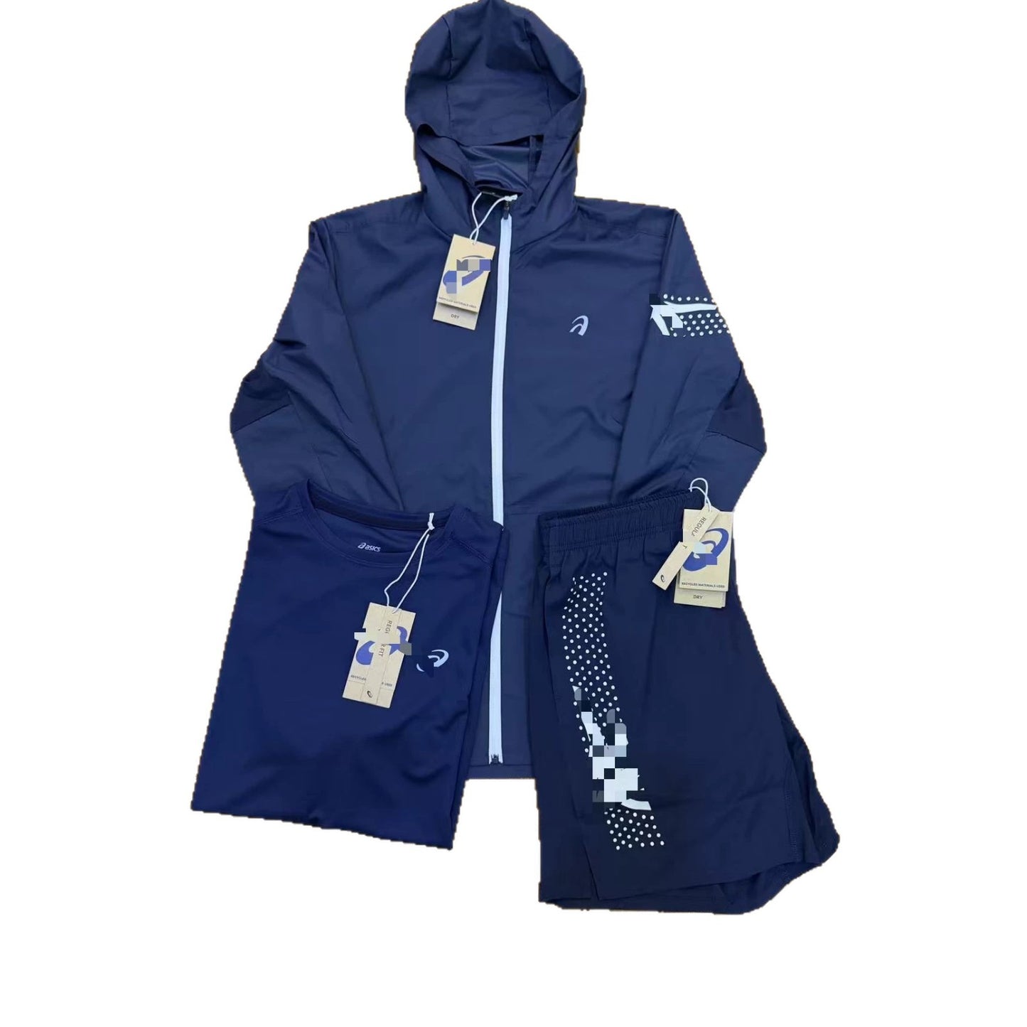 High-end Arthur European and American Cross-border Summer Quick-Dry Sports Casual Breathable Short Sleeve Shorts Jacket Men's Three-Piece Set