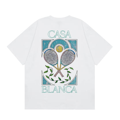 New Casa Casablanca Short Sleeve Correct Edition Ins European and American Niche Trendy Brand Cotton Casual High Street European and American T-shirt