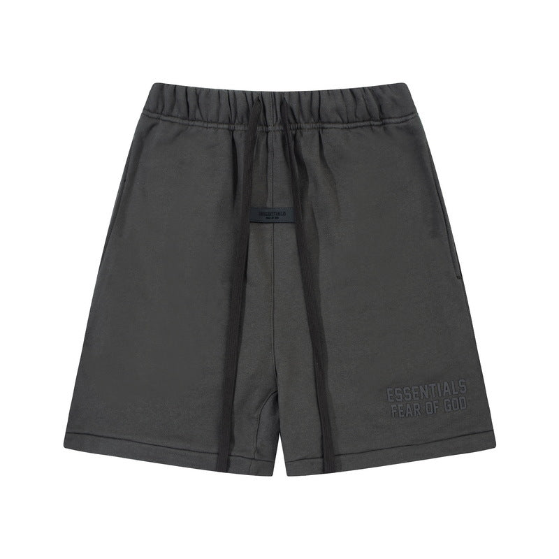 European and American trendy brand 25SS silicone letter logo casual shorts summer loose cropped pants for men and women