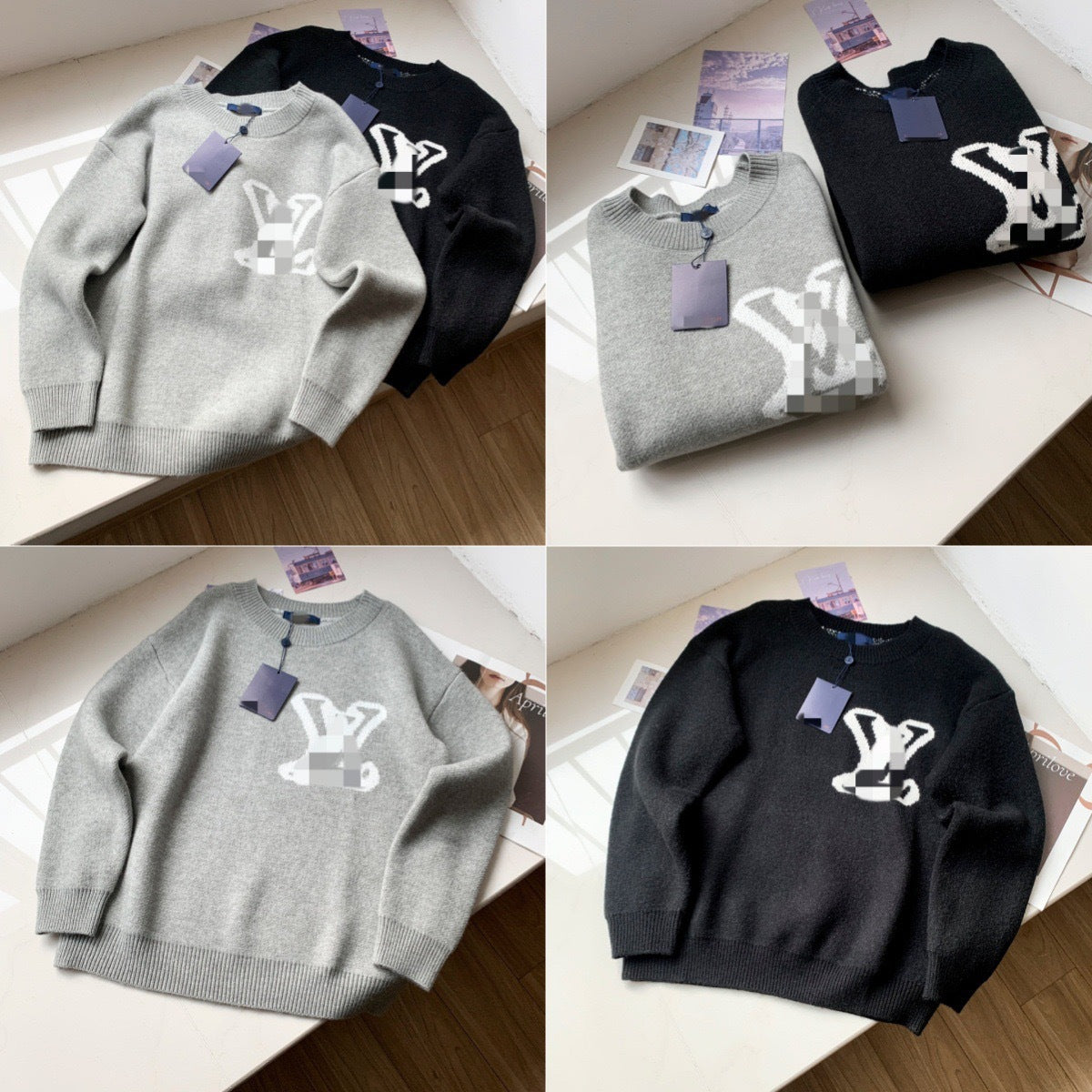 High-end source edition trendy brand L Donkey Home crew neck loose sweater knit shirt unisex cross-border style