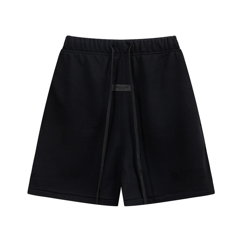 European and American trendy brand 25SS silicone letter logo casual shorts summer loose cropped pants for men and women
