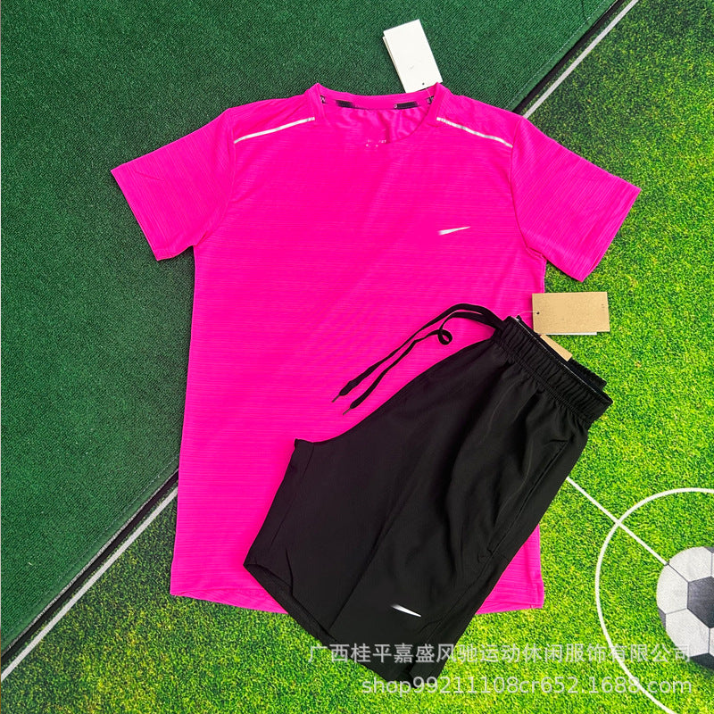 Wholesale shorts men's breathable woven sports cropped pants sports student track and field training running fitness quick-drying suit men