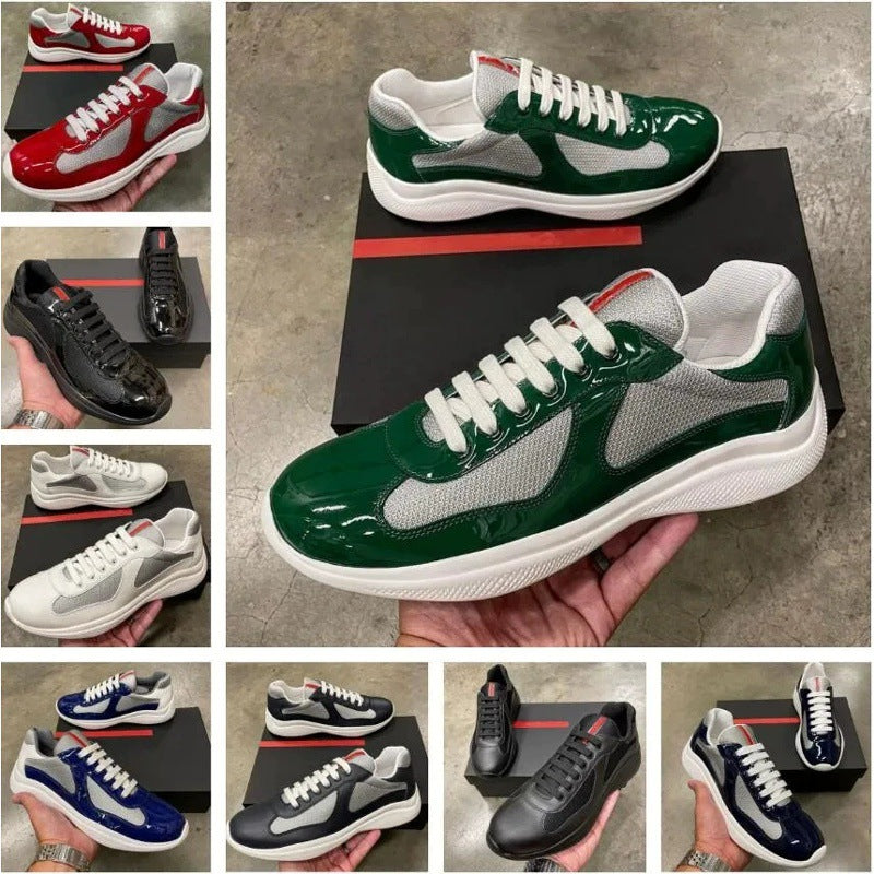Spot new color-blocked mesh heightened athleisure men's and women's shoes leather big brand classic versatile breathable trend men (Copie)