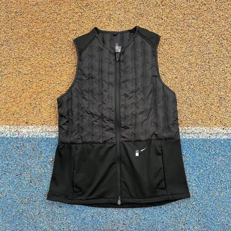 Cross-border new sports autumn and winter sports men's and women's down cotton vests are warm and slim running light training spot