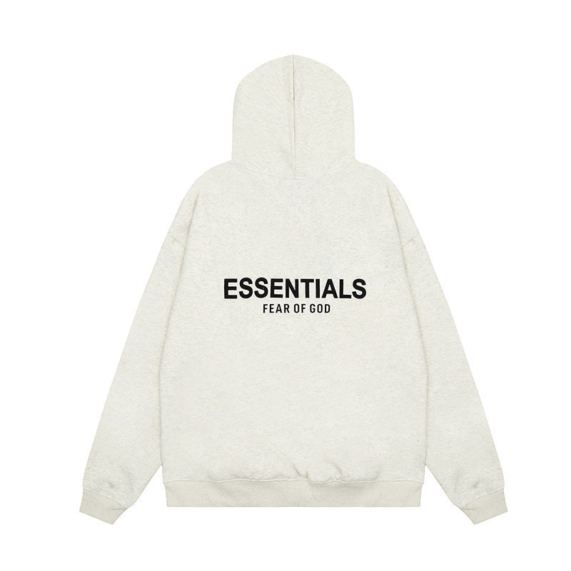 American flocked heavy hooded sweatshirt men's plush couple style winter trendy brand loose hoodie jacket for men and women