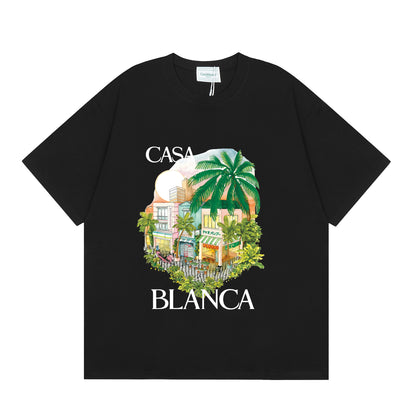 Casa American fashion brand online auction short sleeve men's couple ins summer super hot T-shirt women's top short sleeve loose European version