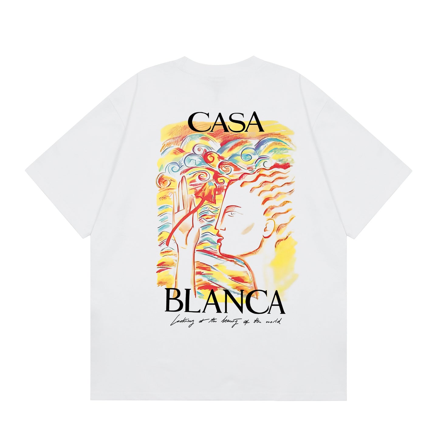 New Casa Casablanca Short Sleeve Correct Edition Ins European and American Niche Trendy Brand Cotton Casual High Street European and American T-shirt