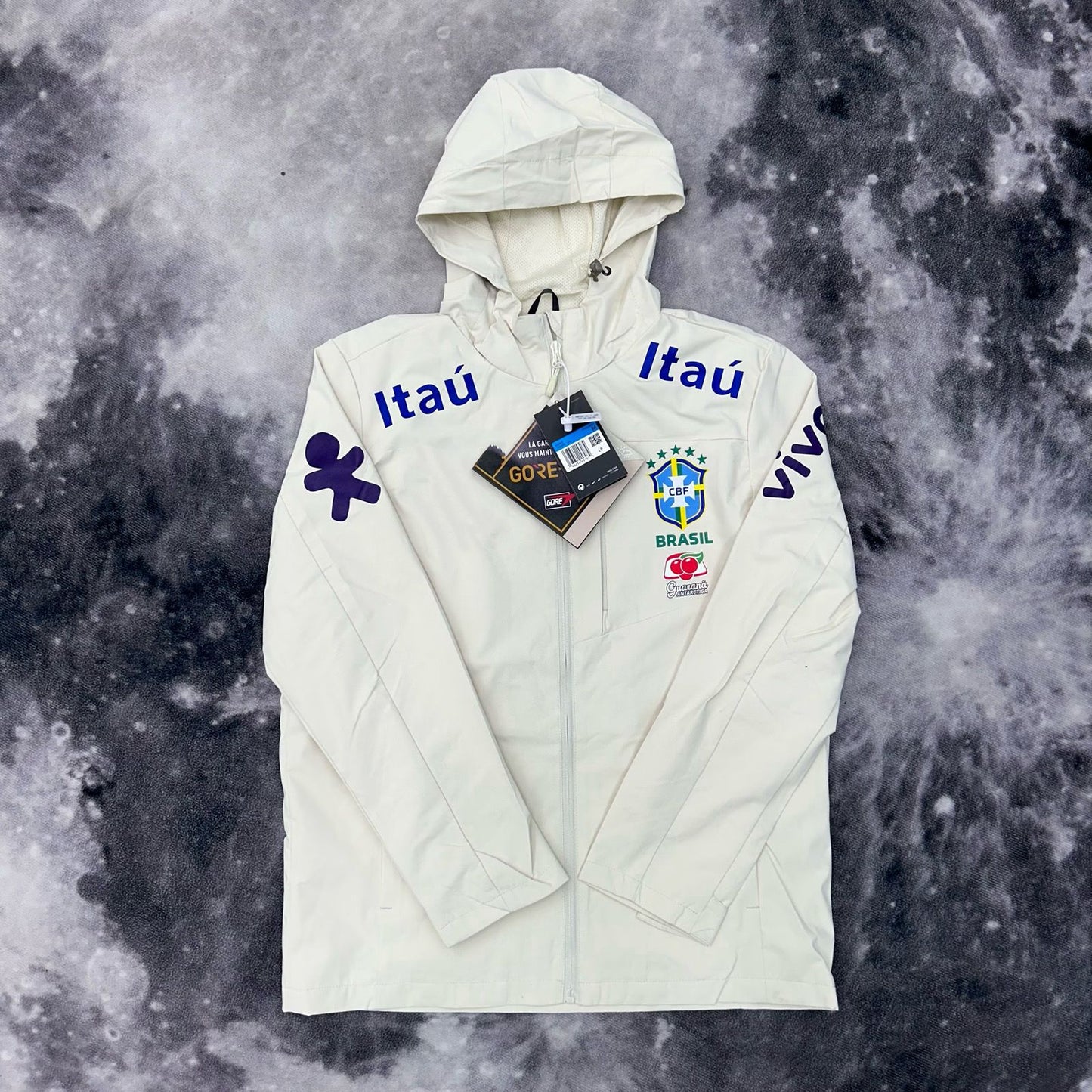Brazilian team Neymar's windproof waterproof men's and women's fleece thin sports winter jacket with hood