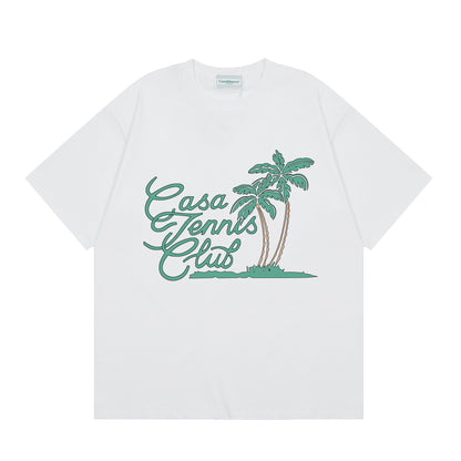 New Casa Casablanca Short Sleeve Correct Edition Ins European and American Niche Trendy Brand Cotton Casual High Street European and American T-shirt