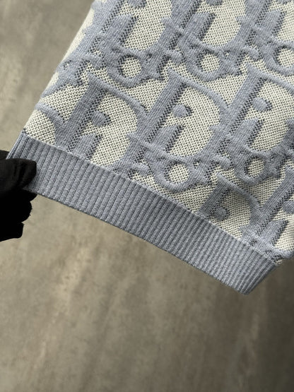[Ceiling, After-sales Support] Real shot of classic 26DR jacquard old money wool knit short-sleeve shirt