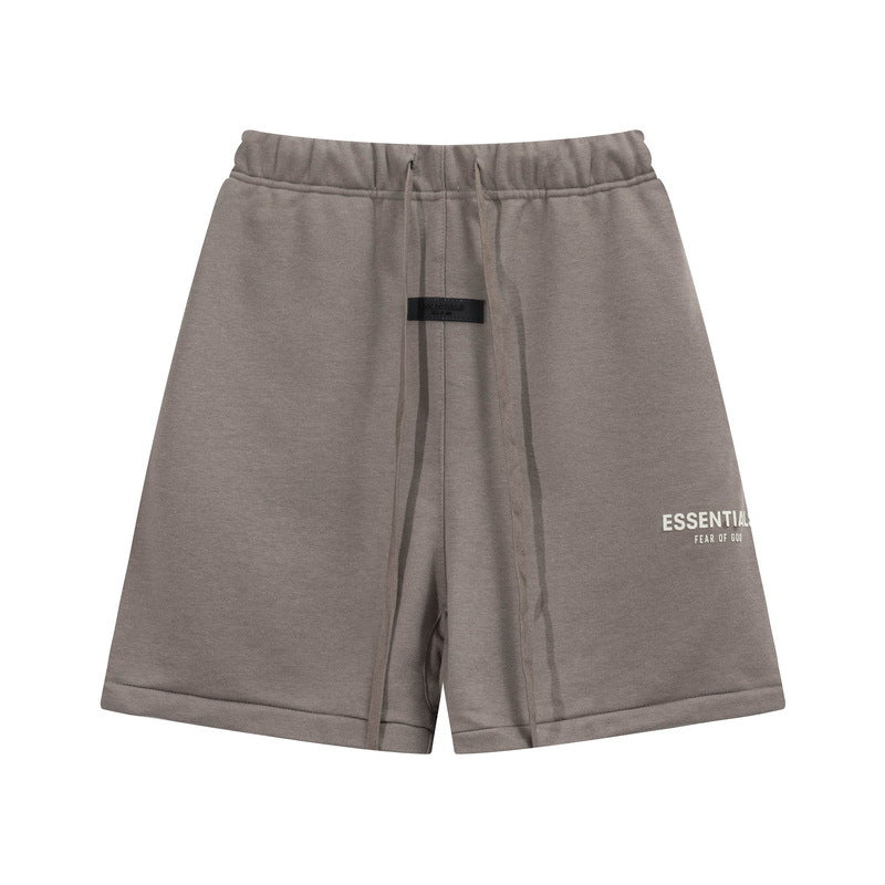 European and American trendy brand 25SS silicone letter logo casual shorts summer loose cropped pants for men and women
