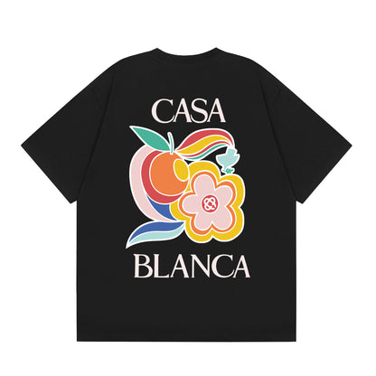 New Casa Casablanca Short Sleeve Correct Edition Ins European and American Niche Trendy Brand Cotton Casual High Street European and American T-shirt