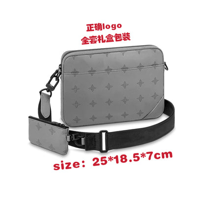 New men's bag, black samurai 3-in-1 bag, shoulder bag, versatile crossbody bag, classic old flower bag, camera bag