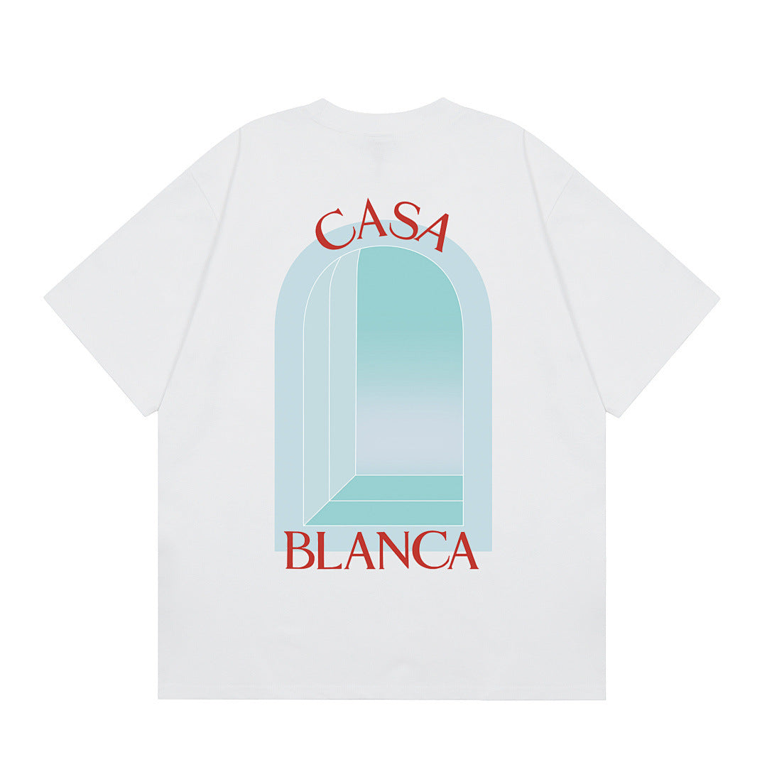 Casa American fashion brand online auction short sleeve men's couple ins summer super hot T-shirt women's top short sleeve loose European version