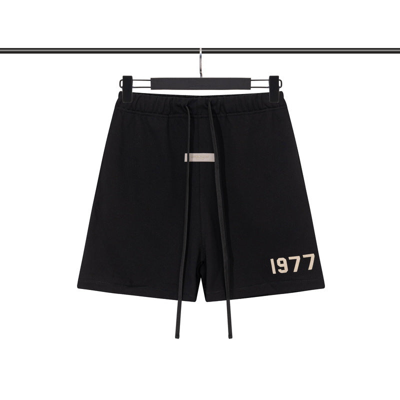 European and American trendy brand 25SS silicone letter logo casual shorts summer loose cropped pants for men and women