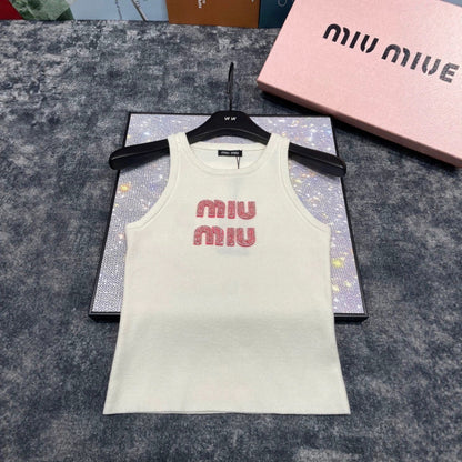 25 Cruise New Heavy Industry Letter Nail Drill Thread Slim Fit Knit Vest