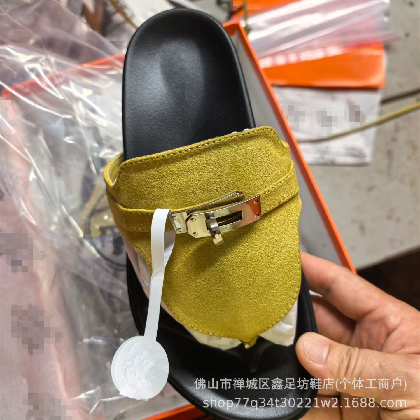 H family metal lock clip toe flip flops 2026 summer new second uncle slippers women wear beach flat sandals outside