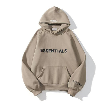 American flocked heavy hooded sweatshirt men's plush couple style winter trendy brand loose hoodie jacket for men and women